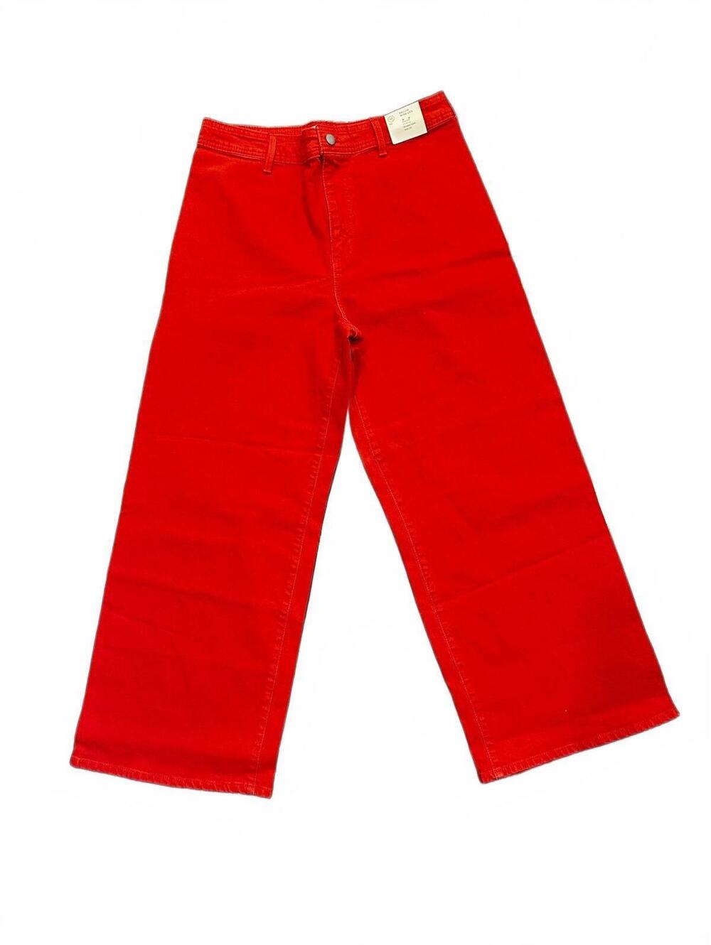 Women's High-Rise Sailor Wide Leg Ankle Jeans Universal Thread Red Sz 12 NWT $28